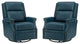 Genuine Leather Swivel Rocker Recliner, Set of 2, Turquoise