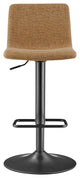 Bruce Gaslift Bar Stool, Pebbled Mustard, Fabric