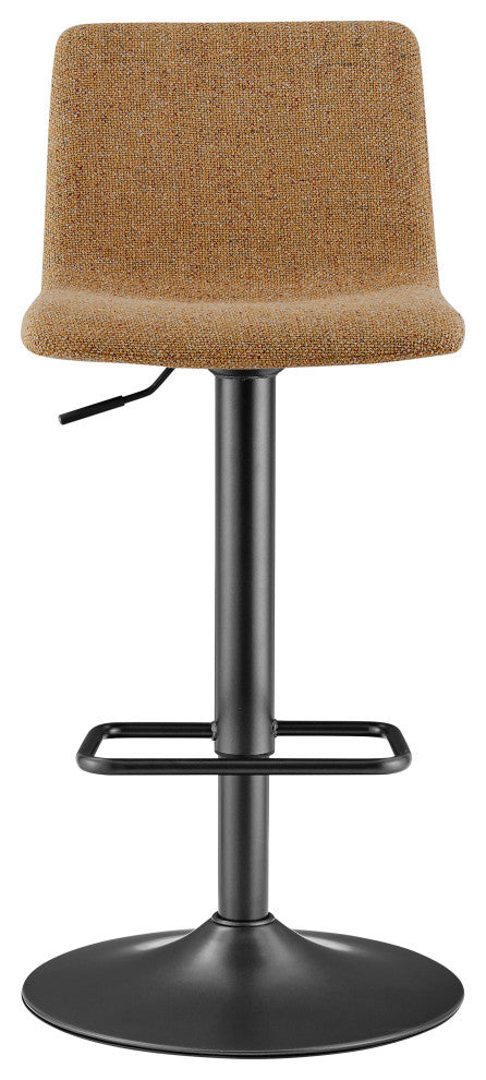 Bruce Gaslift Bar Stool, Pebbled Mustard, Fabric