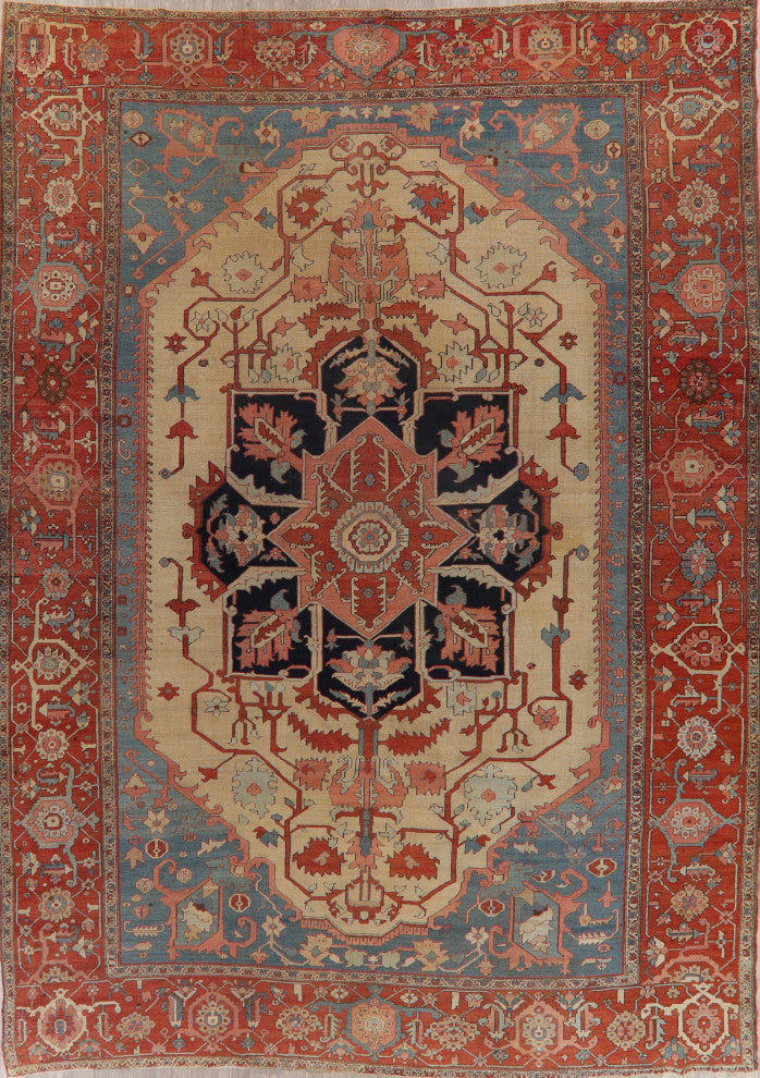 Consigned, Antique Handmade Faded Traditional Persian Area Rug, Green, 11x15