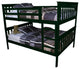 Pine Bunk Bed, Dark Green, Full Over Full