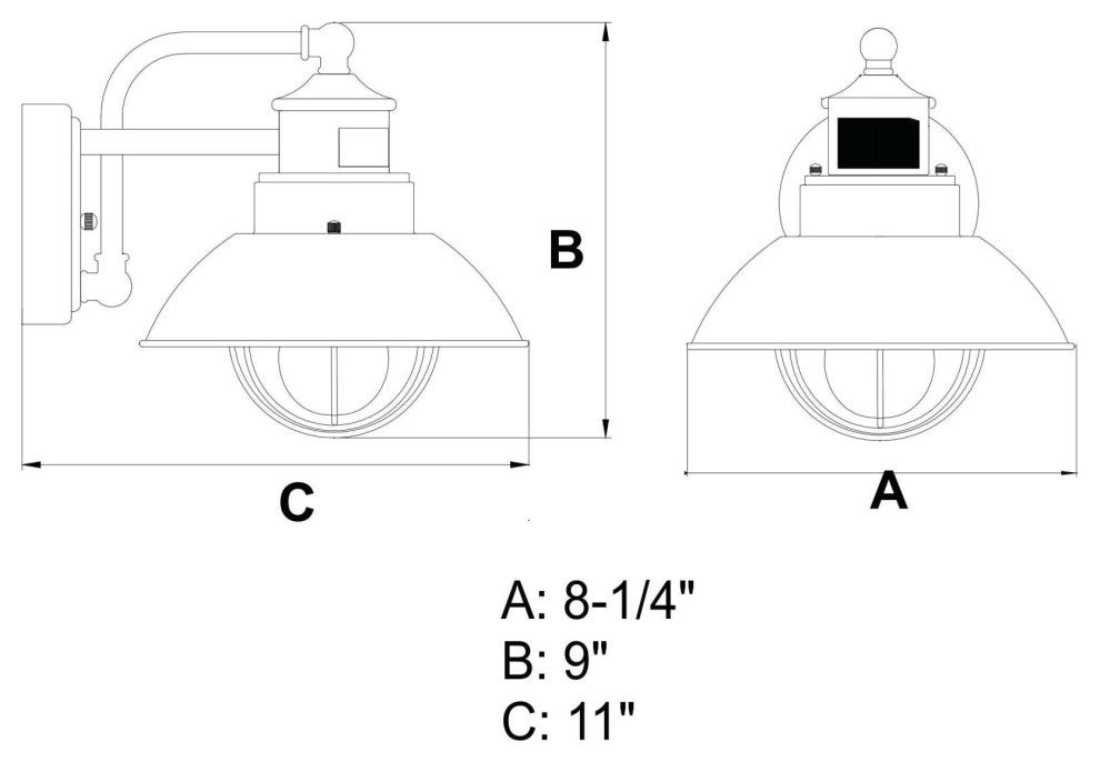 Vaxcel Lighting T0252 Harwich 1 Light 9"H Outdoor Wall Sconce - Textured Black