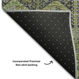 Premium Machine Washable Mayfield AMF574 Green 2'3" x 7'6" Runner Rug