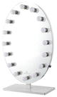 Heiress Plus Vanity Mirror, Silver, Led Globe Bulbs