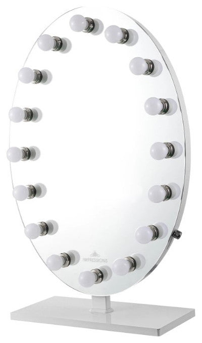 Heiress Plus Vanity Mirror, Silver, Led Globe Bulbs