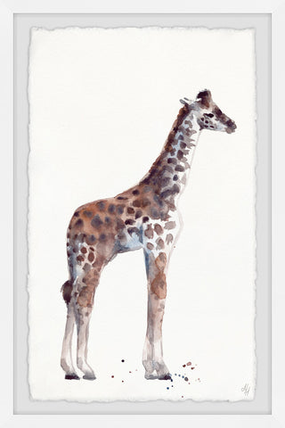 "Standing Tall Giraffe" Framed Painting Print, 8"x12"