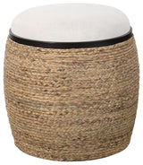 Uttermost Island Straw Accent Stool
