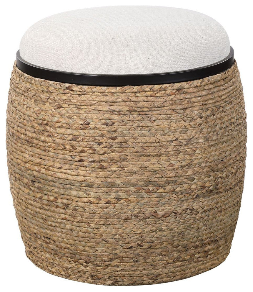 Uttermost Island Straw Accent Stool