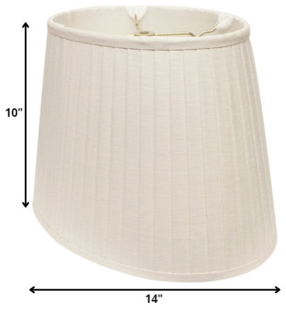 14" White Slanted Oval Paperback Linen Lampshade
