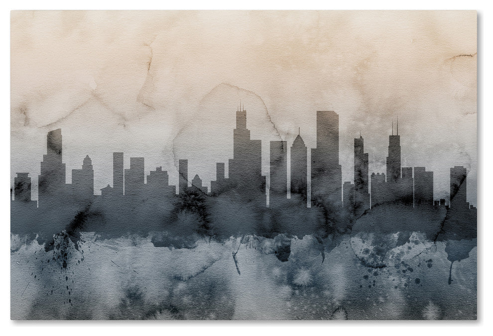 "Chicago, Illinois Skyline V" Canvas Art by Michael Tompsett