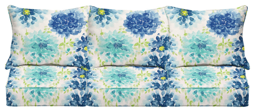 Sorra Home Gardenia Seaglass Sofa Pillow and Cushion Set 27"x23"x5"