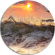 Sunrise And Roaring Ocean Waves, Seashore Large Disc Metal Artwork, 11"