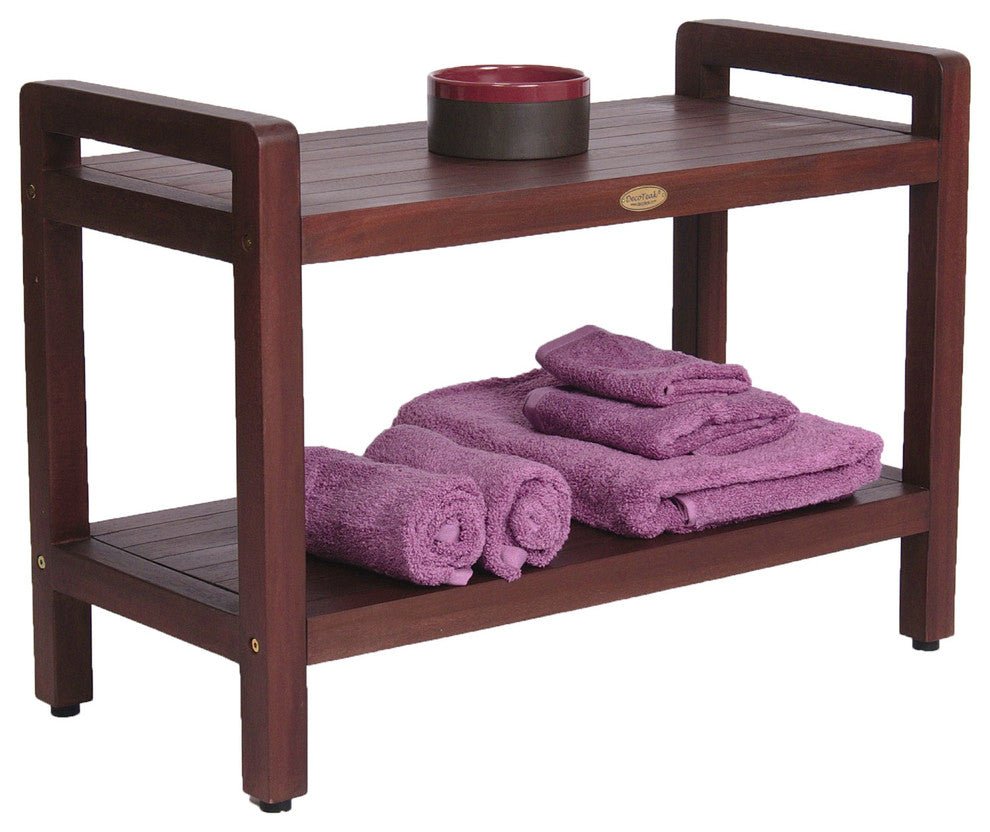Classic Teak Shower Bench With LiftAid Arms, 29"x18"