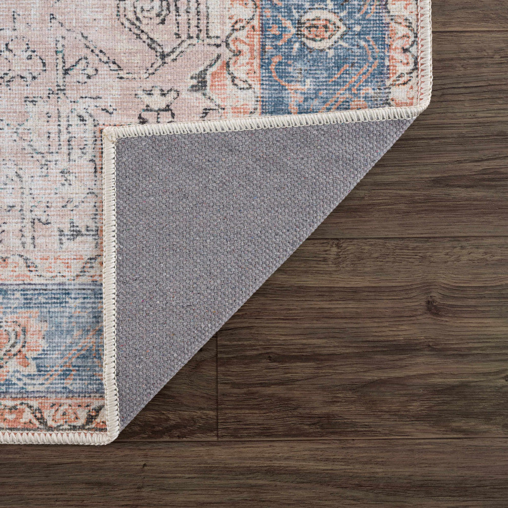 Hauteloom Rosman Distressed Washable Rug, 8'10"x12' Rectangle