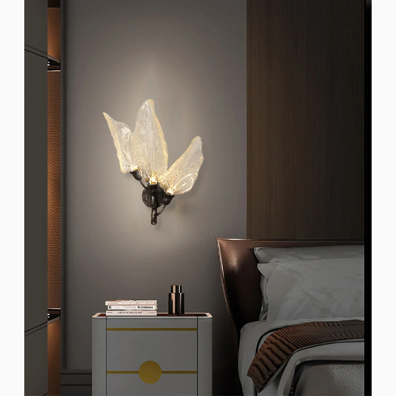 Madrid | Leaf Shaped LED Wall Lamp, Black, Non-Dimmable, Warm Light