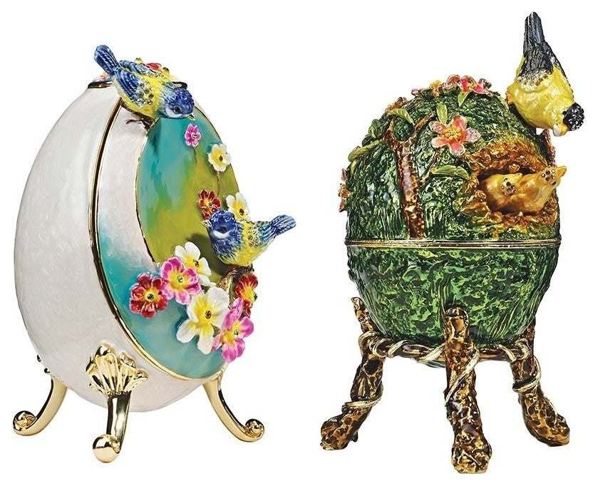 Springtime Eggs With Birds, Set of 2