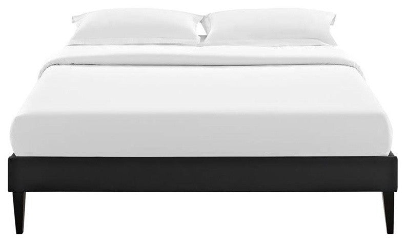 Modway Bedroom Sharon King Vinyl Bed Frame With Squared Tapered Legs