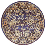 Unique Loom Dark Blue Augustus Milan 5' 0 x 5' 0 Round Rug
