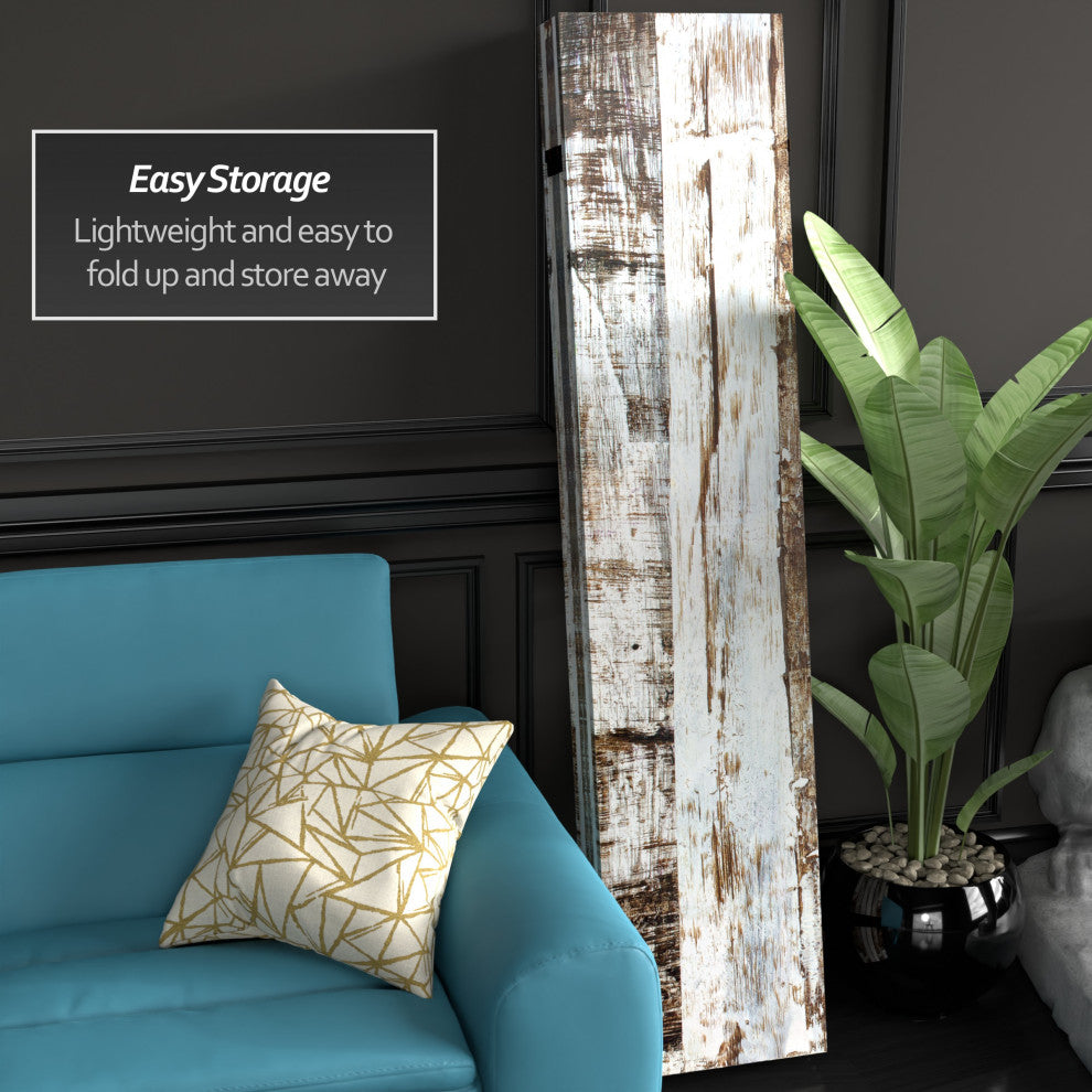 6' Tall Double Sided Winter Woods Canvas Room Divider