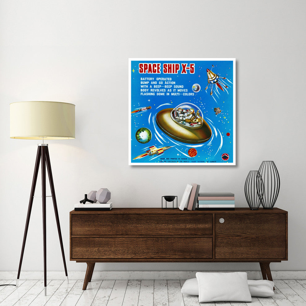 "Space Ship X-5" Digital Paper Print by Retrorocket, 42"x42"