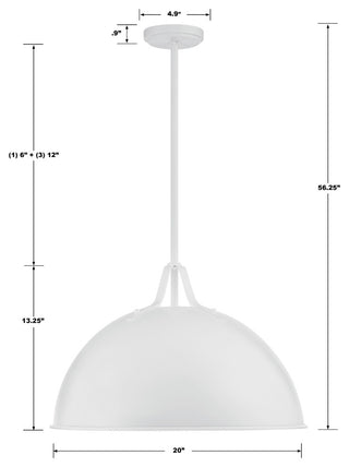 Soto 1-Light White Pendant
