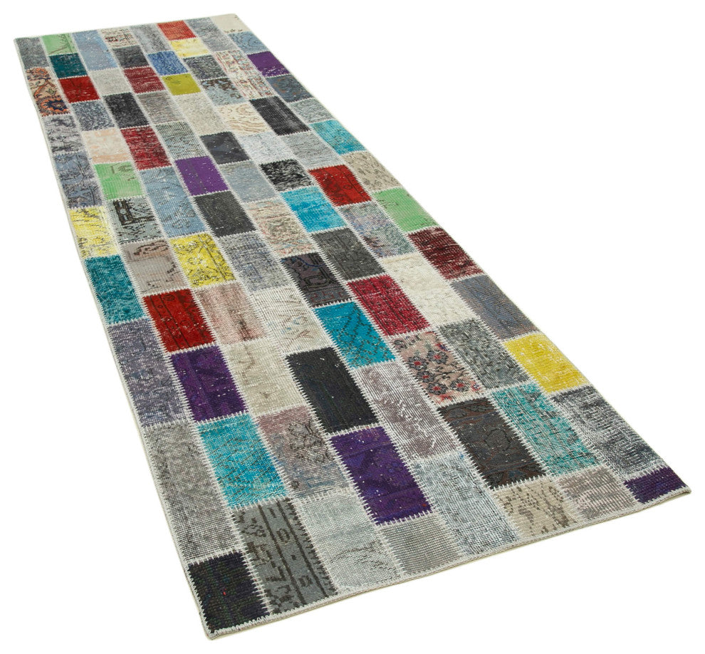 Rug N Carpet - Hand-Knotted Oriental 3' 3" x 10' 4" Overdyed Runner Area Rug