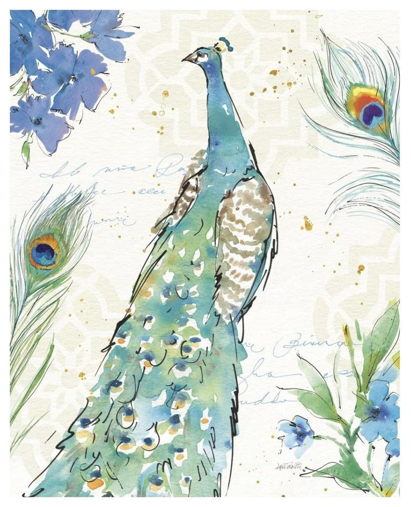 "Peacock Garden I" Digital Paper Print by Anne Tavoletti, 30"x37"