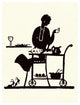 "Homemaker Takes Items From a Serving Cart" Print by Maxfield Parrish, 38"x50"