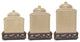 Savannah Canister and Base Set, Cream, 6 Piece