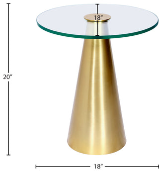 Glassimo Glass Top End Table, Brushed Gold Finish