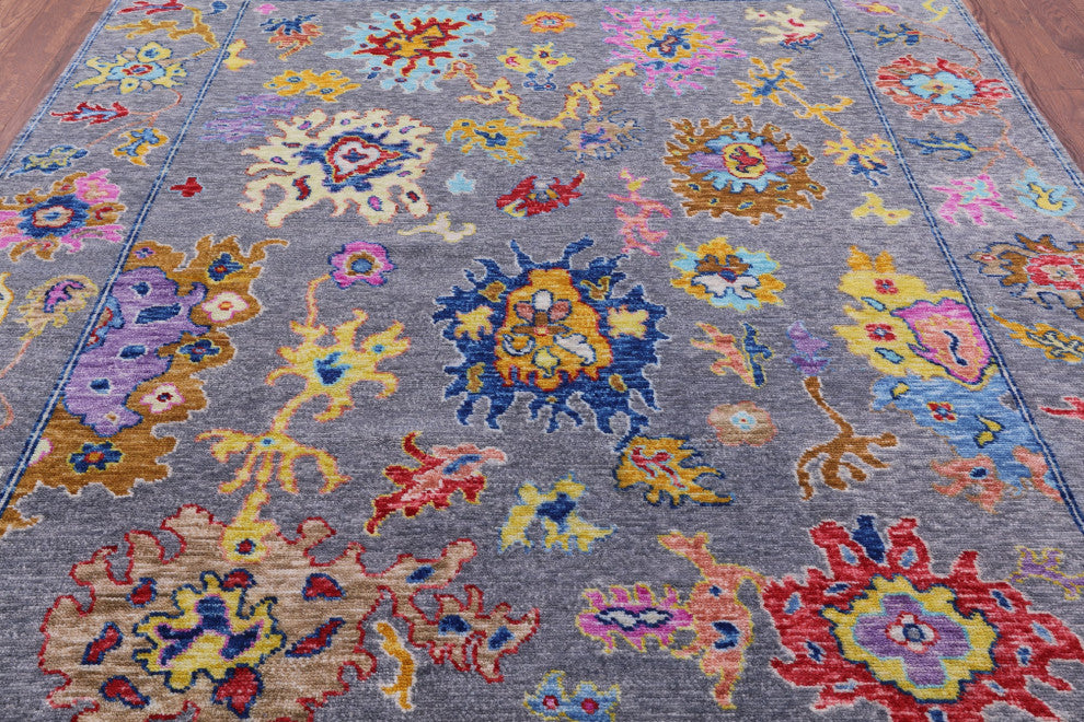 8' 1" X 9' 11" Turkish Oushak Hand-Knotted Wool Rug - Q14835