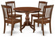 5 Pc Set, Mahogany Small Dining Table, 4 Mahogany Kitchen and Dining Chairs