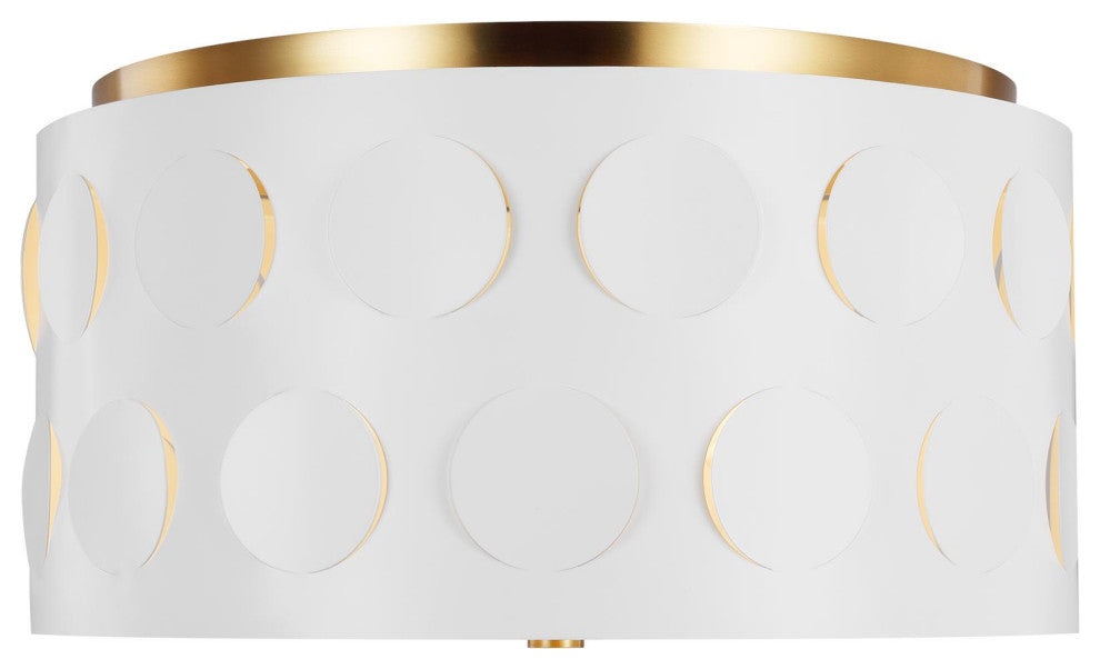 Dottie Medium Flush Mount, Burnished Brass