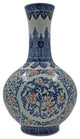 Chinese Iron Red, Blue and White Bottle Vase