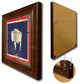 Wyoming State Vintage Flag Print With Brown Gold Frame, 23" X 33"