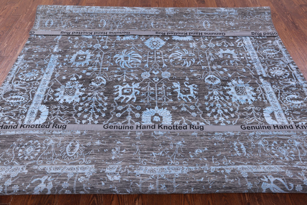 8' 1" X 10' 1" Persian Wool and Silk Hand-Knotted Rug Q11749