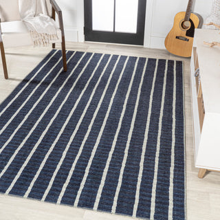 Rand Distressed Ticking Stripe Machine-Washable Area Rug, 5x8