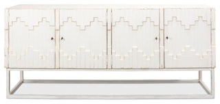 Aztec White Sideboard Black Buffet for Dining Room