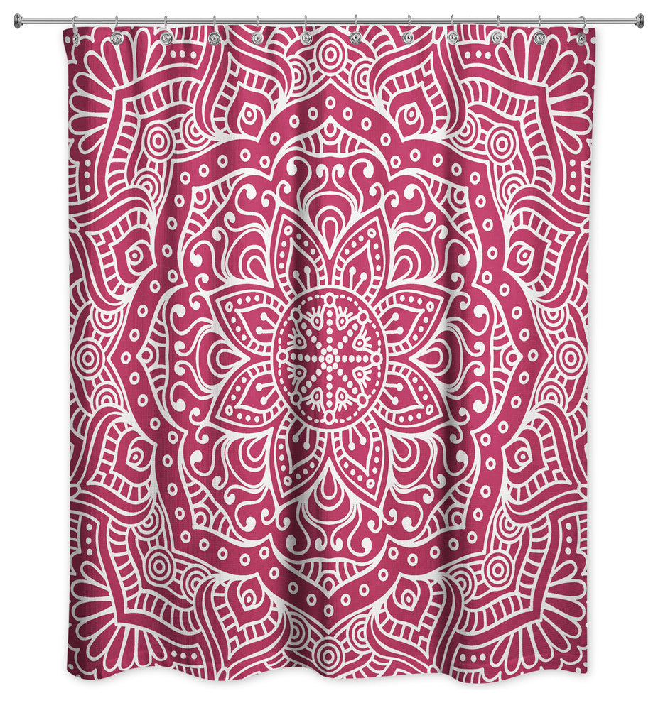 Maroon Medallion 71x74 Shower Curtain