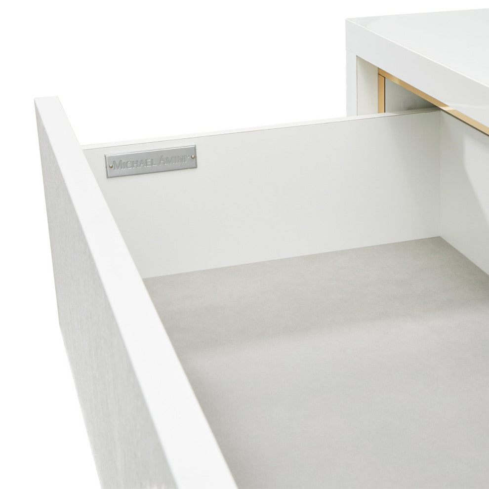 Palm Gate 6-Drawer Chest, Cloud White