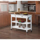 American Heritage Stainless Steel Top Kitchen Cart in White Wood Finish