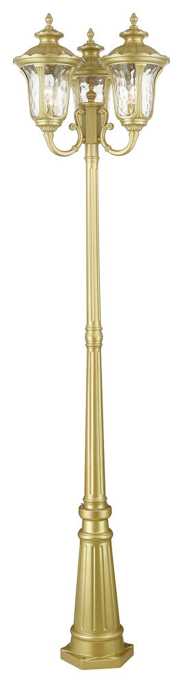 Oxford 3-Light Soft Gold Post Light