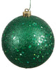 6" Emerald Sequin Ball Drilled 4/Bag