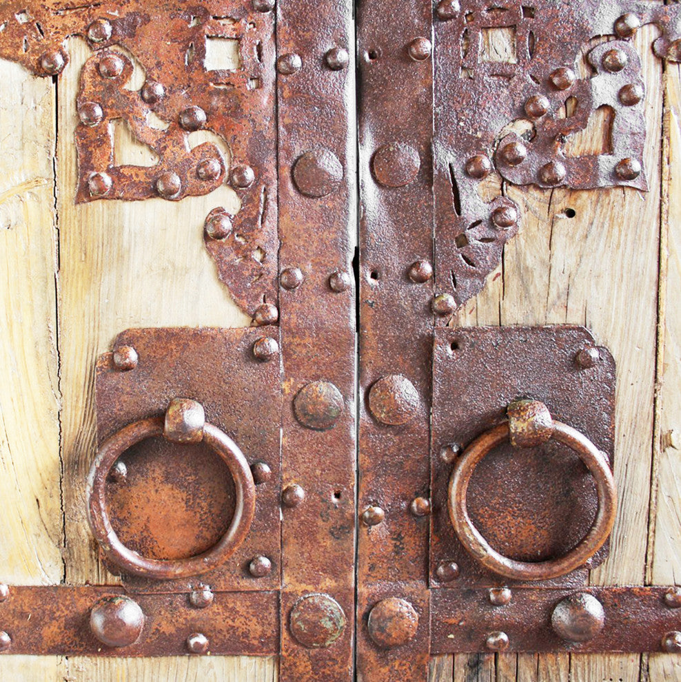 Consigned Chinese Wood and Iron Door
