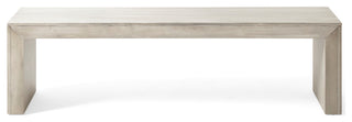 Hyde Farmhouse Acacia Wood Dining Bench, Light Gray Oak