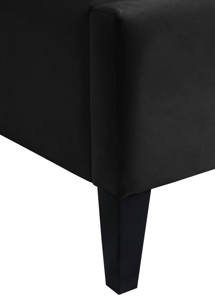 Fritz Velvet Upholstered Bed, Black, King