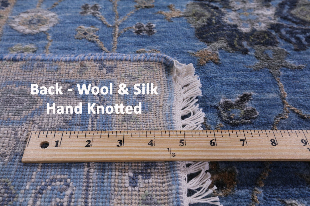 6' 1" X 9' 2" Hand Knotted Wool & Silk Persian Rug - Q13698