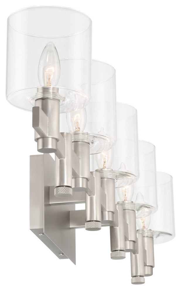 Decato 5 Light Sconce, Nickel