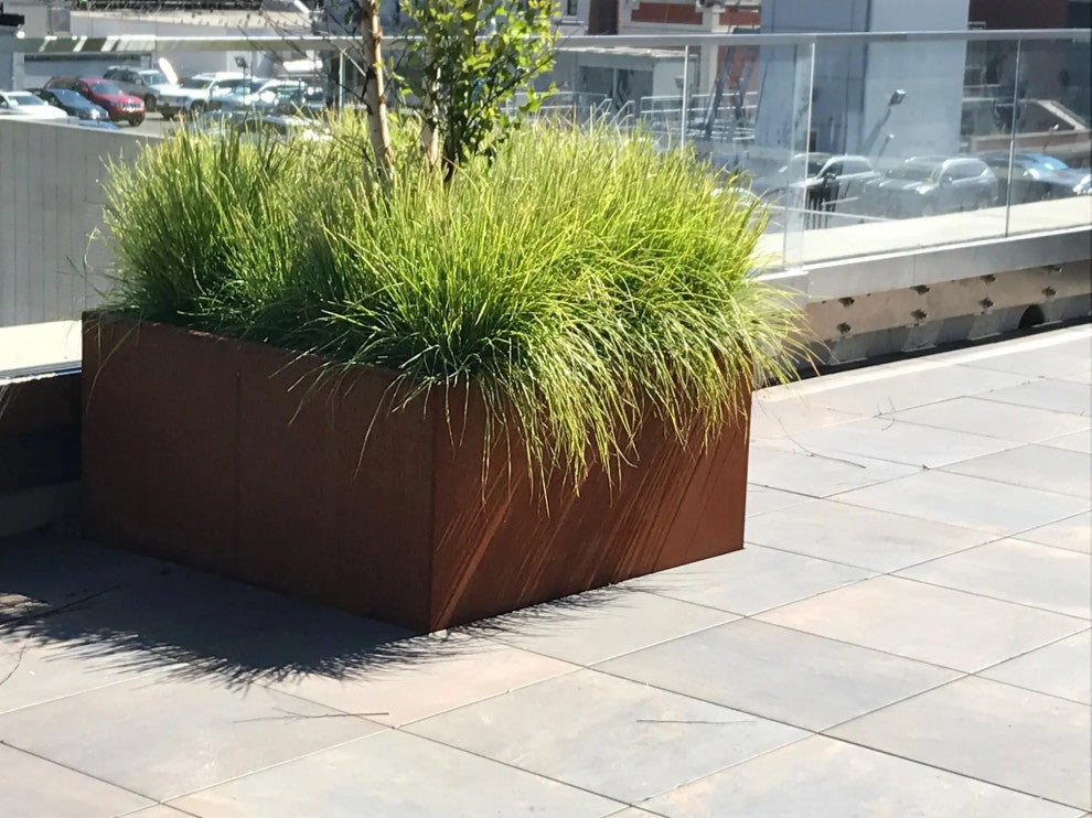 Corten Steel Planter, Cube Xxlarge - 36"lx36"wx36"h