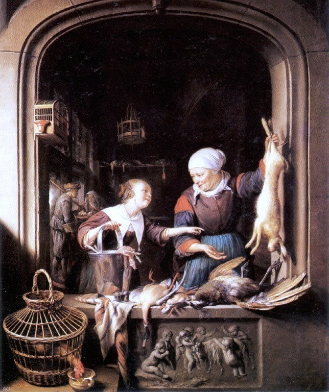 Gerrit Dou The Poulterer's Shop - 20" x 25" Premium Canvas Print